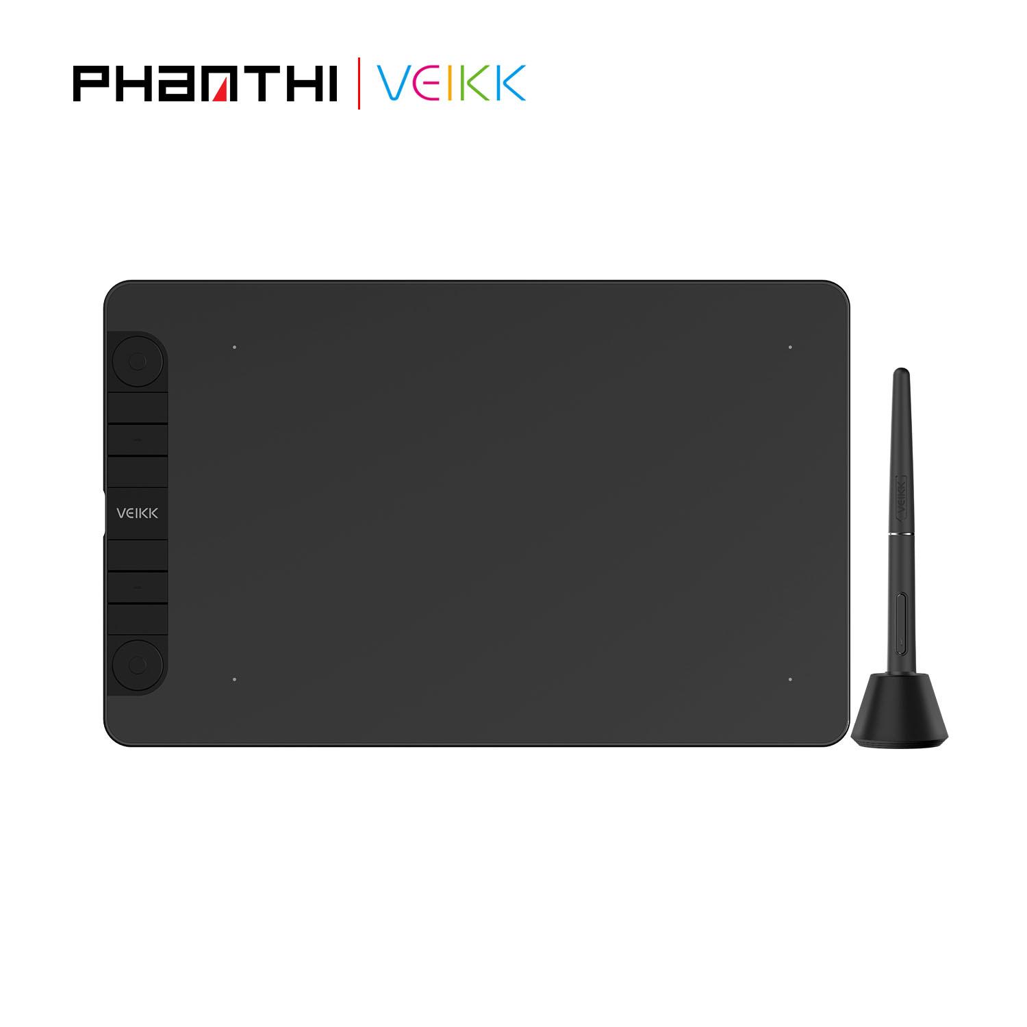 Bảng Vẽ Điện Tử VEIKK VK1060 PRO Android 2 Vòng Xoay Dial Đa Năng Cảm Ứng Nghiêng Mặt Nhám Mô Phỏng Giấy Vẽ - Hàng Chính Hãng