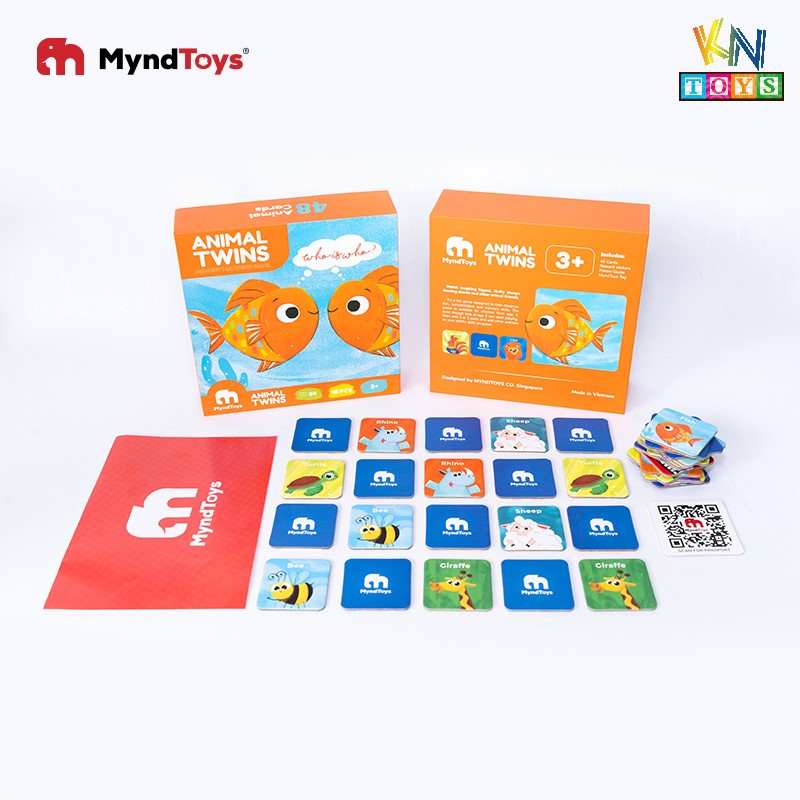 Đồ Chơi Xếp Hình MyndToys - Animal Twins – Memory Matching Game (Trò chơi xếp hình tìm cặp đôi cho Bé Từ 3 Tuổi)