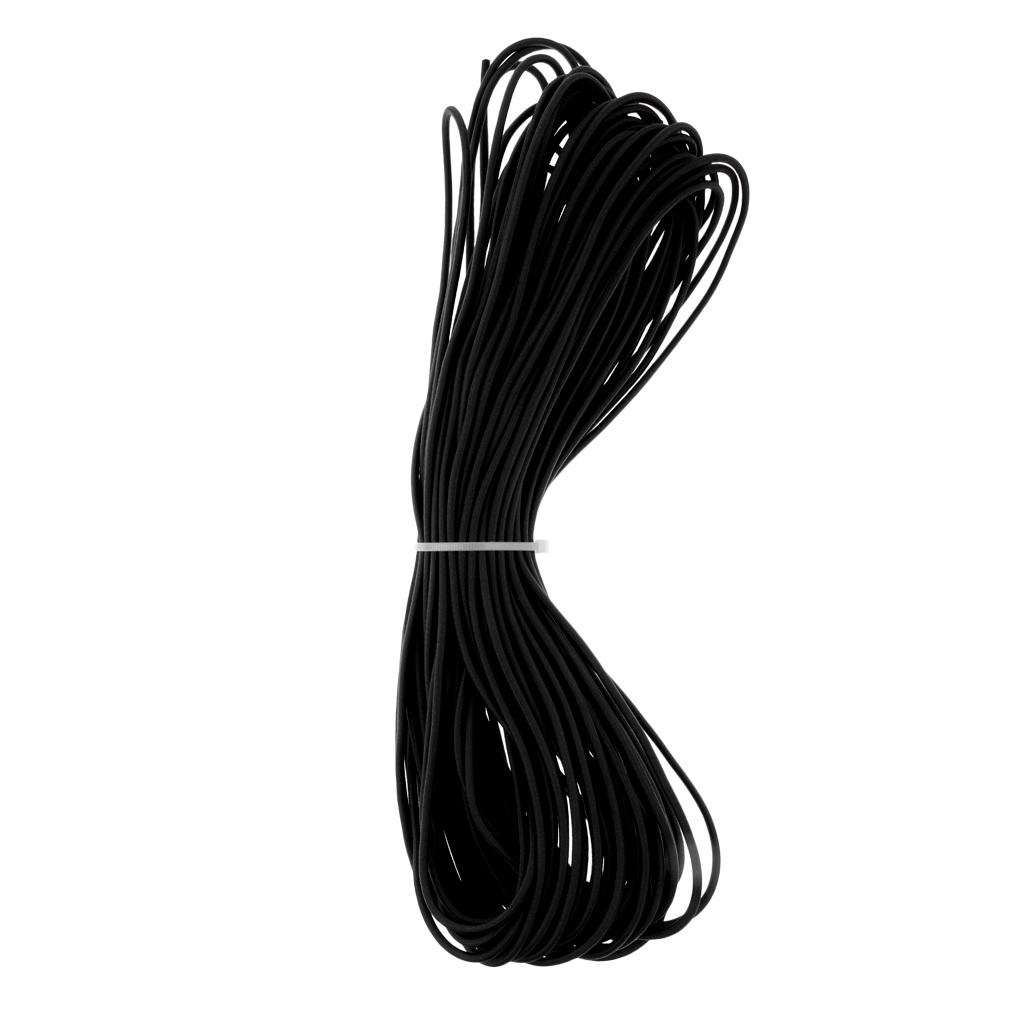 3mm Elastic Round Bungee Rope Shock Cord Tie Down Boats Trailers 30m Black