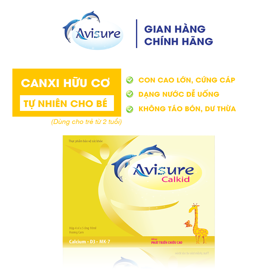 Canxi cho bé chứa D3- K2 Avisure Calkid