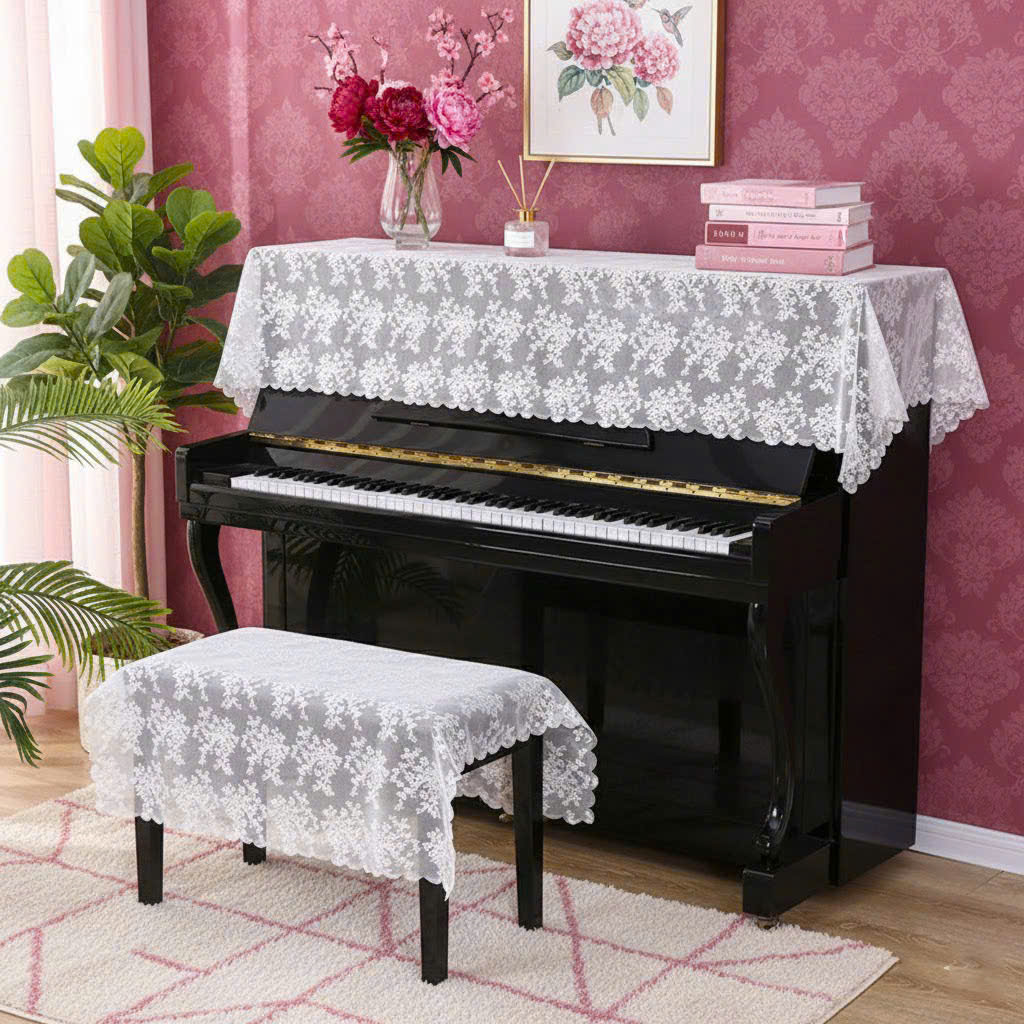 Khăn phủ đàn piano cơ đàn piano điện tử 88 phím cổ điển sang trọng trang trí noel giáng sinh Tết năm mới sinh nhật - Hàng chính hãng