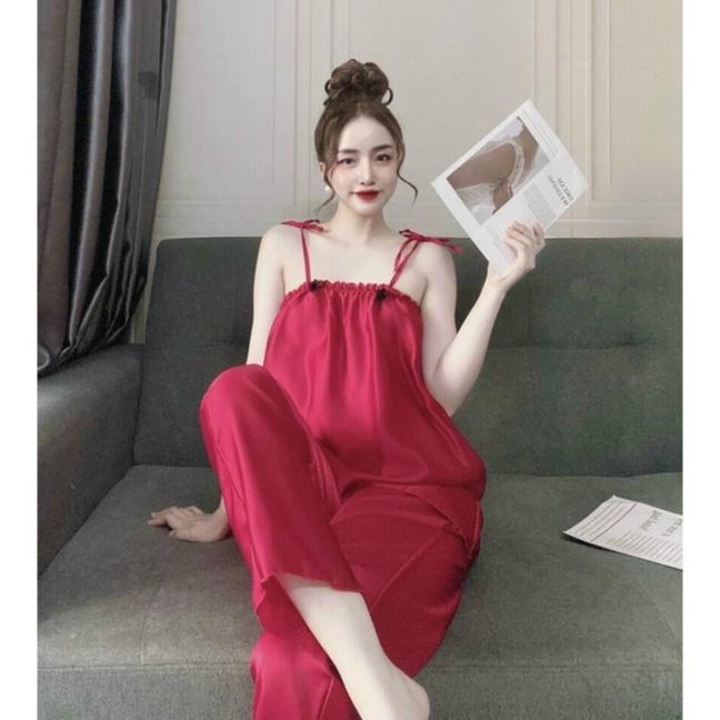 Đồ bộ nữ vải satin (nặng dưới 55kg, mông dưới 95cm mặc vừa) * Set đồ bộ nữ