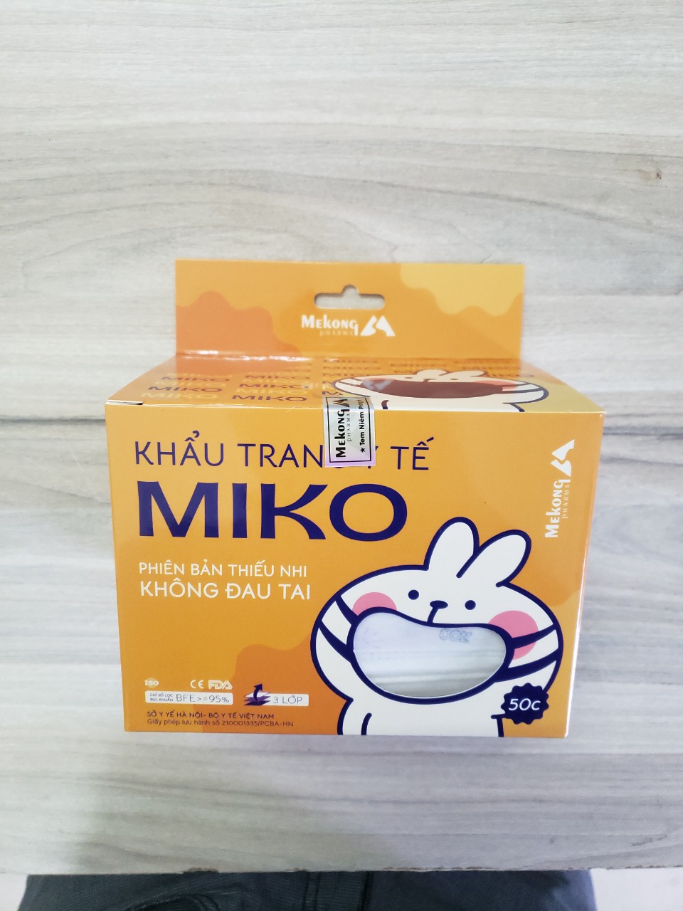 Combo 2 Hộp Khẩu trang y tế trẻ em Miko Họa tiết cao cấp, có dây đeo mềm không đau tai