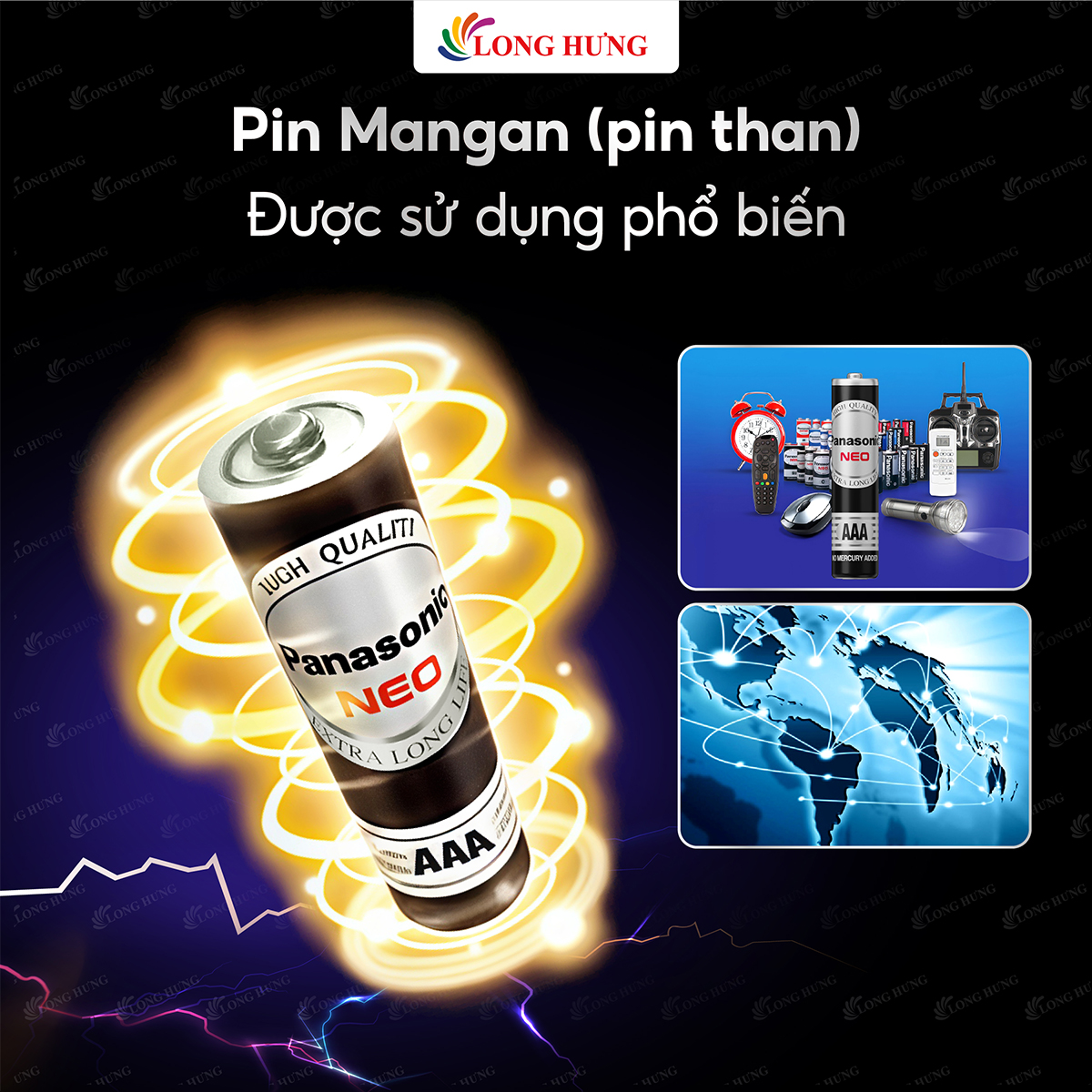 Vỉ Pin than đen Panasonic AAA R03NT/2S-V (2 viên/10 viên) - Hàng chính hãng