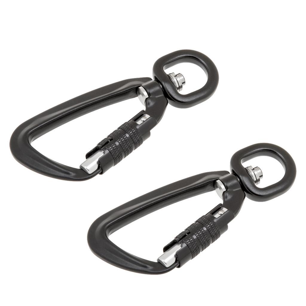 6pcs Heavy Duty 360º Swivel Rotating Self Auto Locking Carabiner Outdoor Camping Hiking Hanging Keychain Hammock Hook