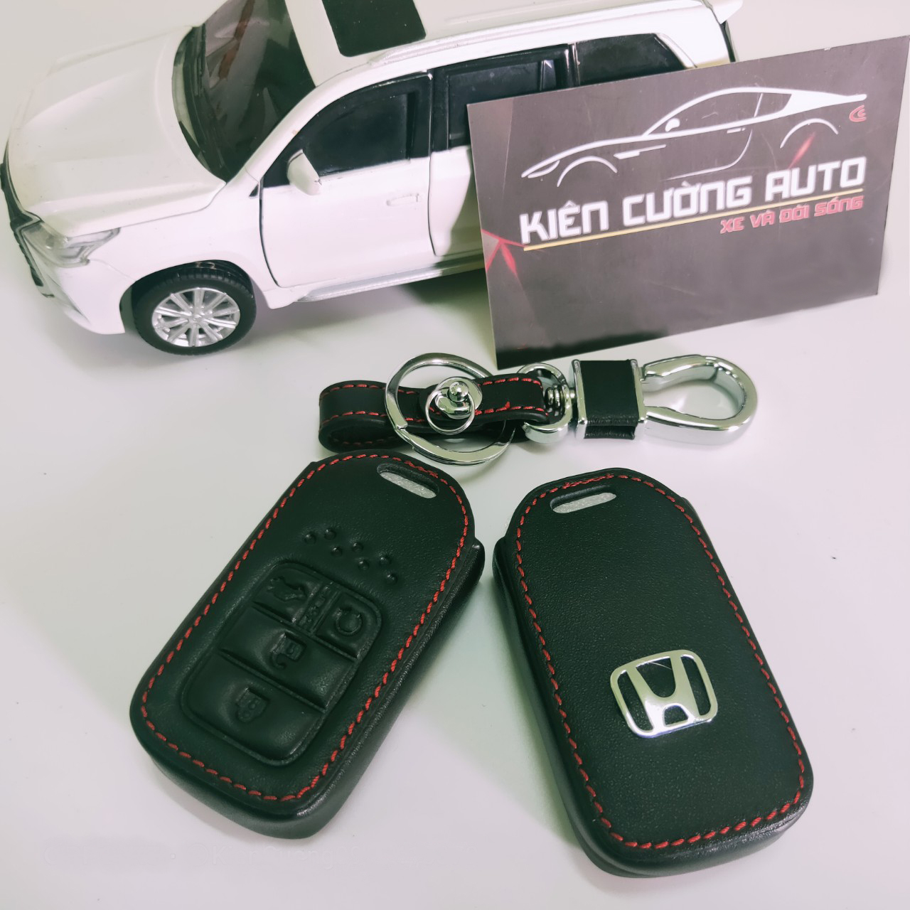 Bao da Chìa Khóa ô tô kèm móc Xe Honda 4 nút - Mẫu Chìa Thông Minh