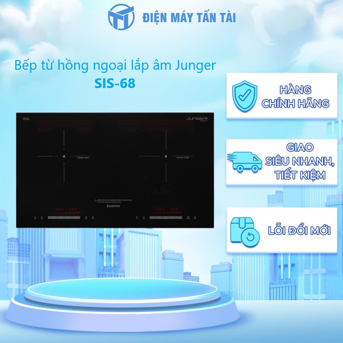 Bếp đôi điện từ hồng ngoại Junger SIS-68 - Hàng chính hãng