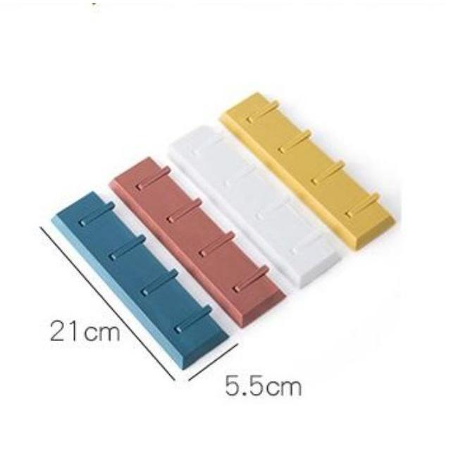 Thanh treo đồ 4 móc dài hình chữ nhật dán tường/Giá treo đồ dán tường tiện dụng dính cực chắc , chịu lực tốt