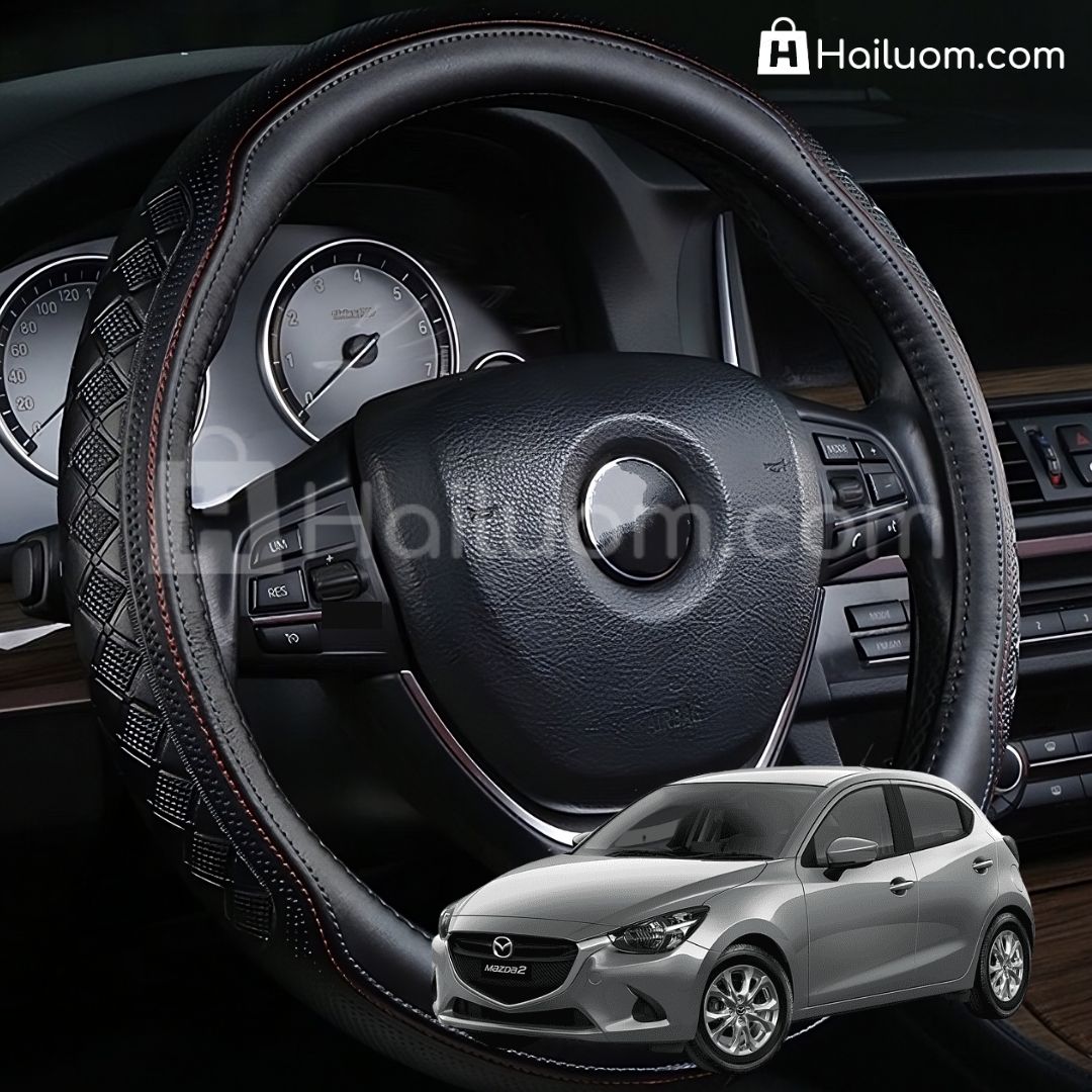 Bọc Vô Lăng ô tô cho MAZDA 2 Da Thật Cao Cấp 4 Mùa