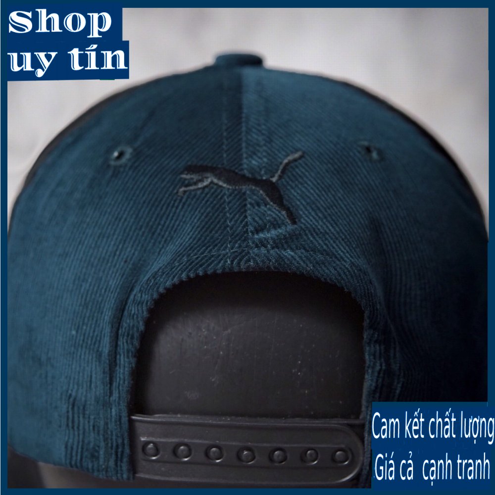 Freeship - MŨ NÓN KẾT LƯỠI TRAI SNAPBACK PM NHUNG ĐEN THỜI TRANG NAM NỮ CAO CẤP