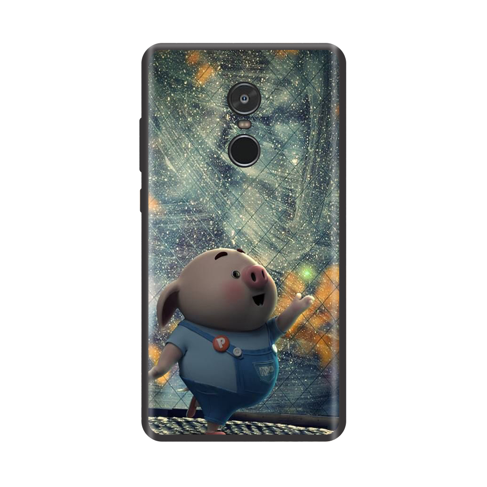 Ốp lưng TPU viền dẻo cho điện thoại XIAOMI REDMI NOTE 4 Hình Heo Con Chạy Bộ