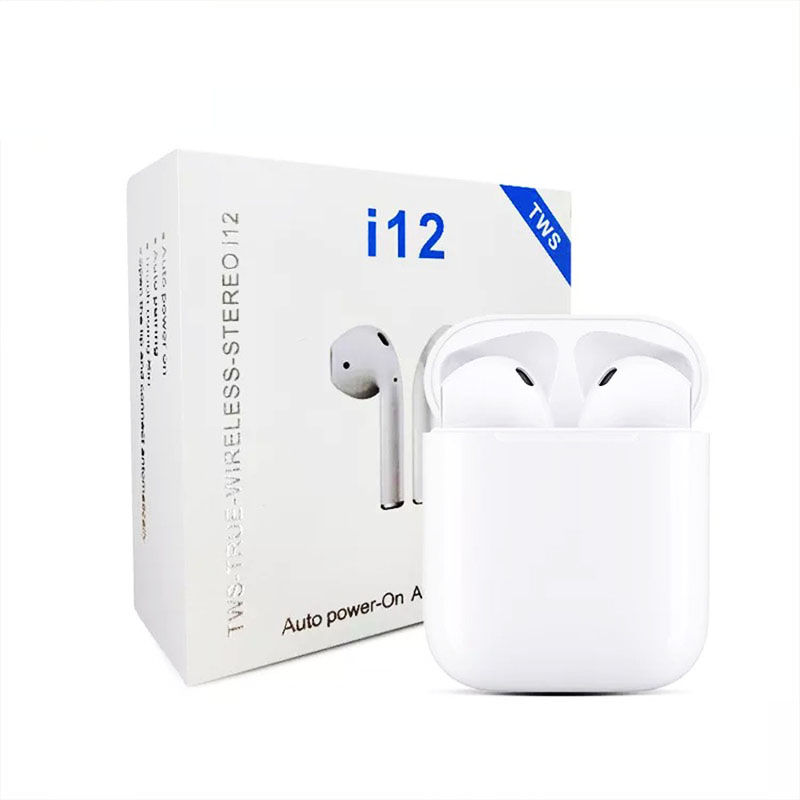 Tai Nghe Bluetooth Mini I12 Tws V5.0 (Trắng) Nút Cảm Ứng, Có Pop-Up, Tương Thích Với Các Dòng Smartphone, Tích Hợp Mic Nói Chuyện Điện Thoại, Đi Kèm Dock Sạc Dự Phòng, Âm Bass Sống Động – Hàng Chính Hãng