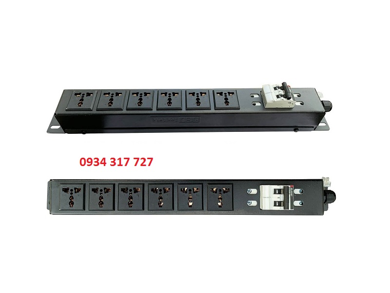 Thanh nguồn PDU đa năng 6 cổng, 12 cổng lắp tủ mạng 19'' cao cấp