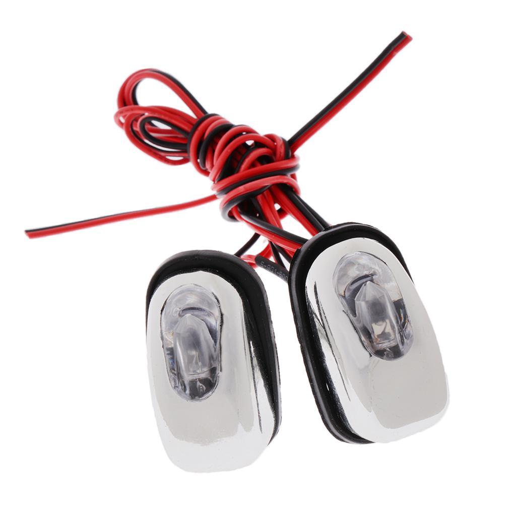 1 Pair 12V Red LED Car Windshield Jet Spray Nozzle Wiper Washer Eyes Lamp