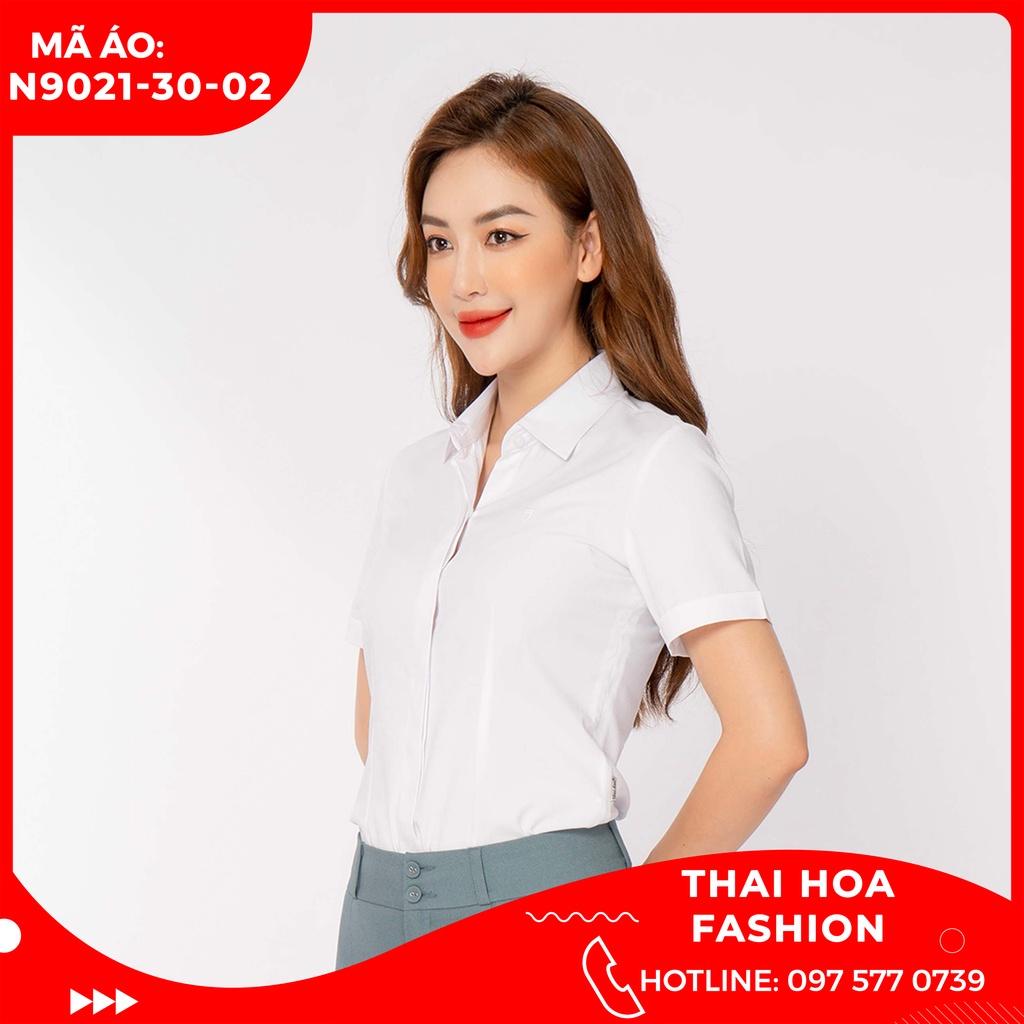 ÁO SƠ MI NỮ THÁI HÒA PHONG CÁCH CÔNG SỞ N9021 -30-02 MÀU TRẮNG NGẮN TAY