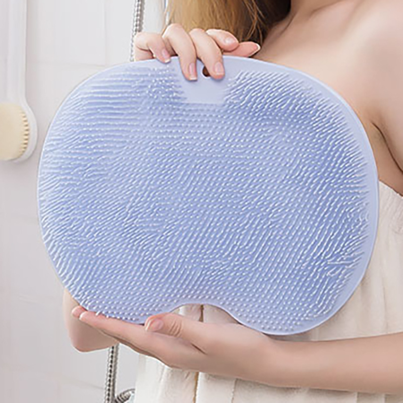 Tấm Silicon chà lưng massage lưng, massage chân Dán Tường Tiện Dụng, Cọ Lưng Cán Dài