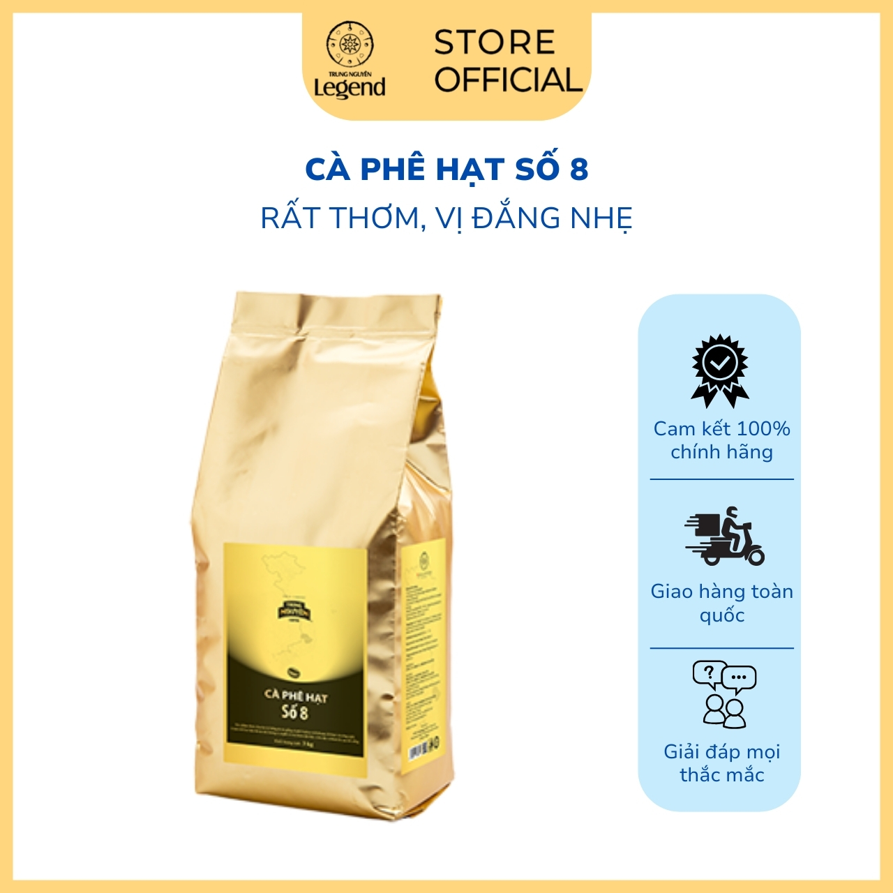 Cà Phê Hạt - Chồn (Weasel) hạt drip số 8 Trung Nguyên Legend - Túi 3 Kg - Pha Phin