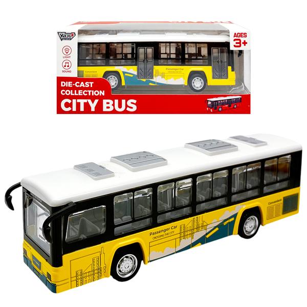Đồ Chơi Mô Hình Xe Buýt Thành Phố Có Đèn Và Âm Thanh - Vecto VT0771C - Màu Vàng