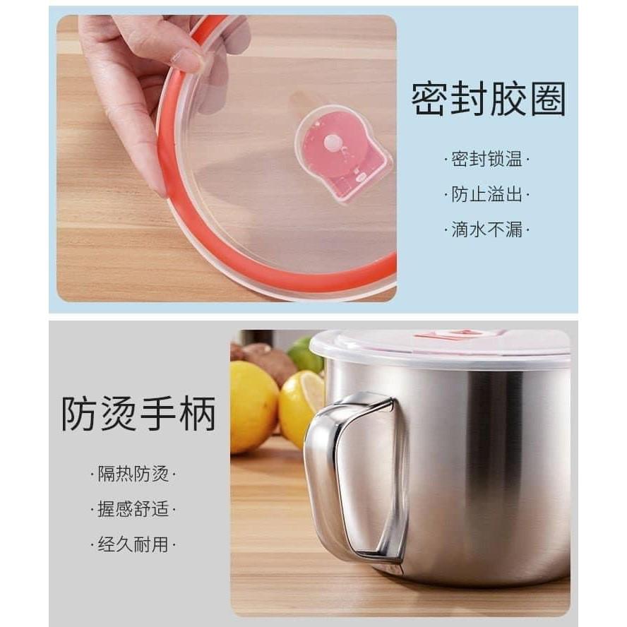 CA CHÁO,C A MÌ INOX CÓ NẮP ĐẬY, CÓ TAY CẦM TIỆN DỤNG