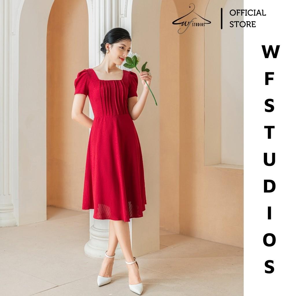 Váy cổ vuông xếp ly-Nana Dress-V07-wfstudios