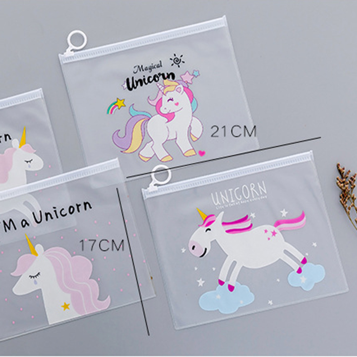 Hộp bút trong suốt nhìn xuyên hình độc giác unicorn – Giao màu ngẫu nhiên