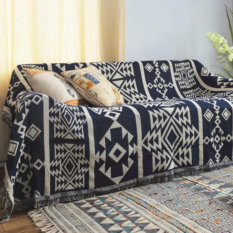 Thảm Vintage Thổ Cẩm Nhập Khẩu Cao Cấp Phủ Sofa Trang Trí Phòng Khách 180x230cm BH23