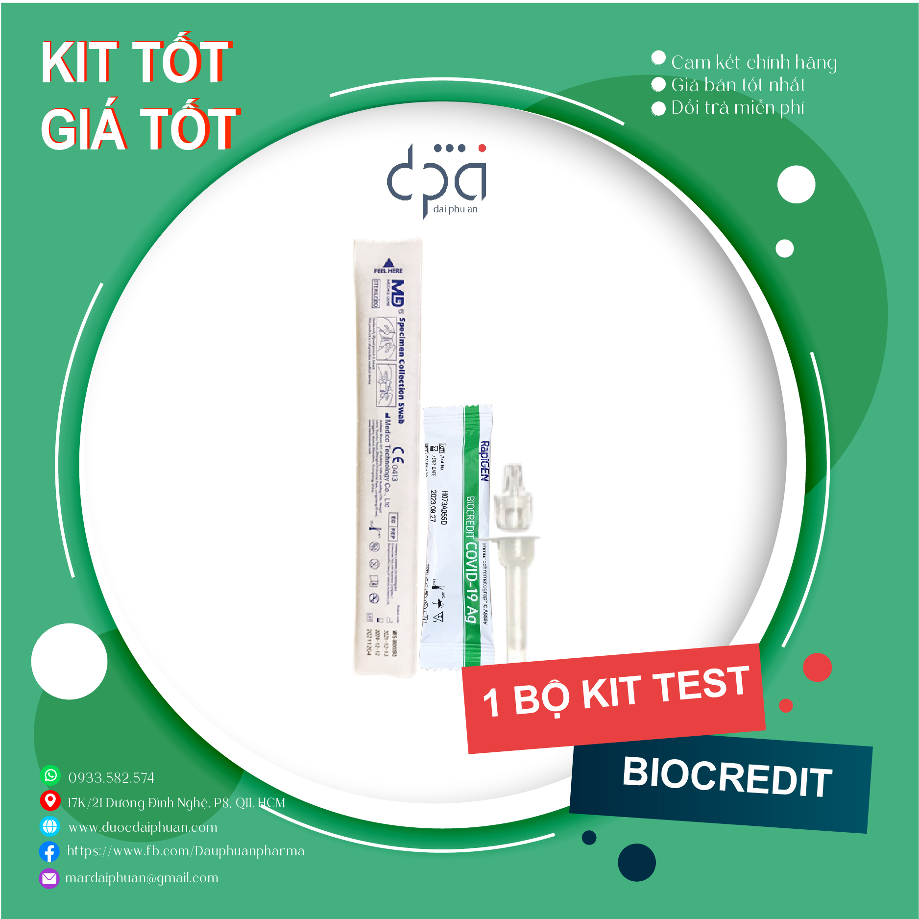 (Combo 1) Bộ kit test nhanh BIOCREDIT chính hãng Hàn Quốc