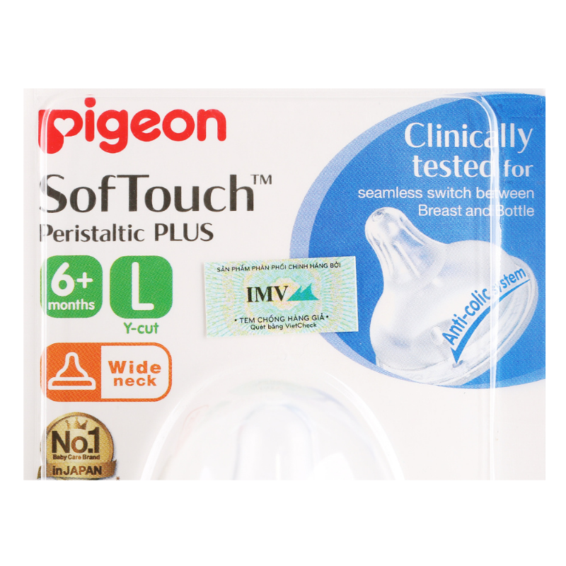 Núm ti silicone Pigeon siêu mềm plus Nhật Bản (L)