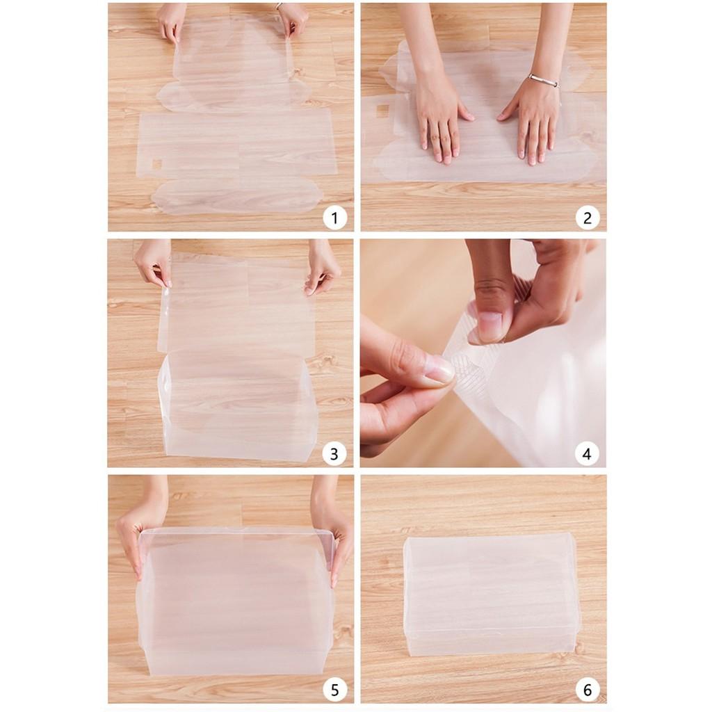 Hộp nhựa đựng giày màu kẹo trong suốt tiện lợi