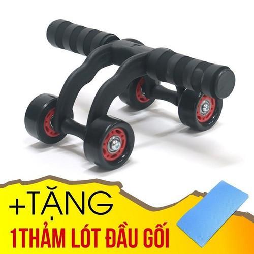 Con lăn tập bụng 4 bánh loại đẹp tặng kèm thảm lót khi tập