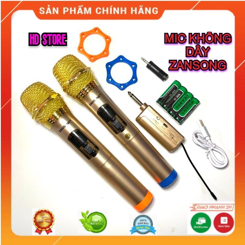 Bộ 2 Micro Karaoke Không Dây ZANSONG S28, Kết Nối UHF Cho Loa Kéo. Hỗ Trợ Các Thiết Bị Có Jack 3.5mm Và 6.5mm.