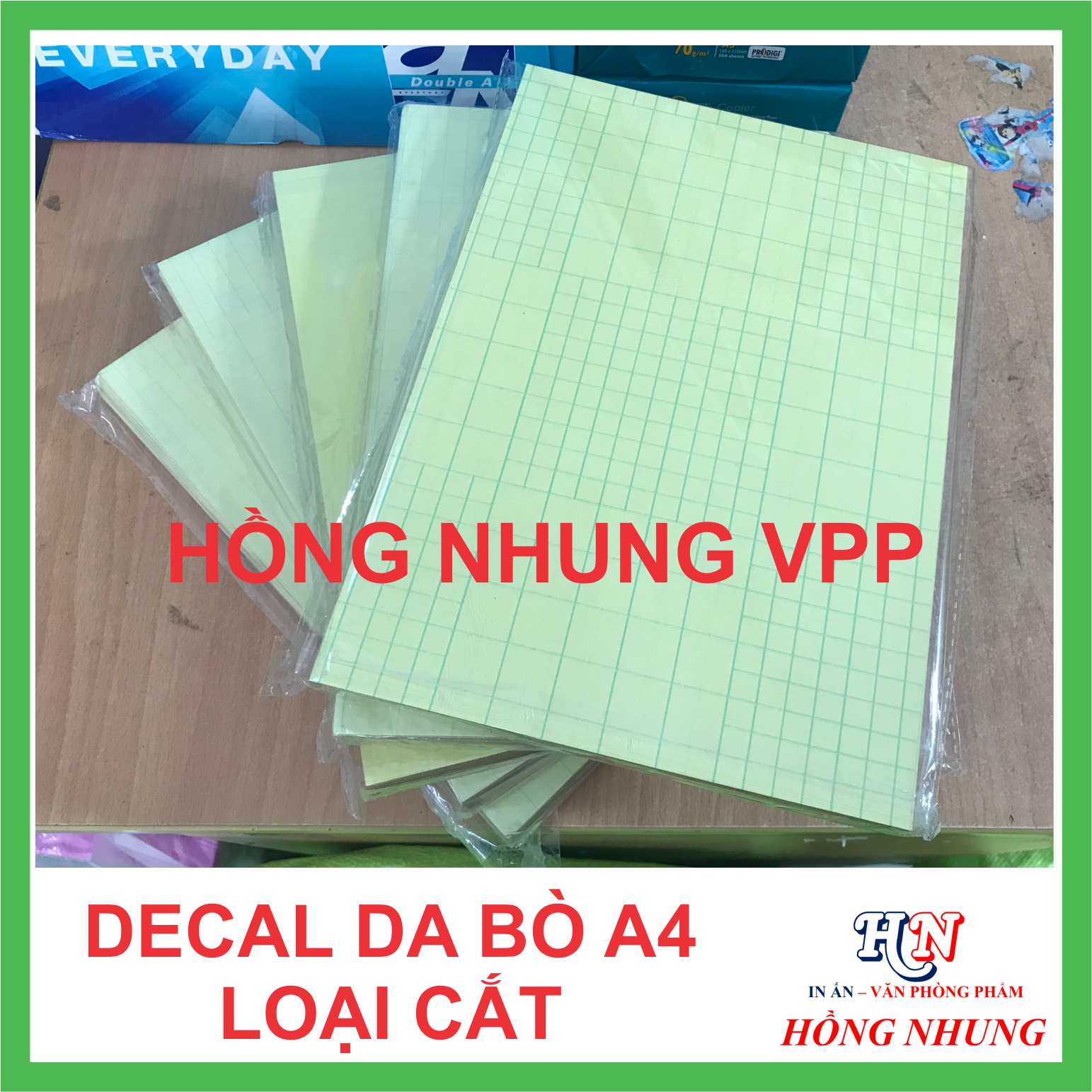 [HỒNG NHUNG] Xấp 100 Tờ Decal A4 Da Bò (Loại cắt) - Giúp Bạn In Tem Nhãn, Ghi Chú, Hay Bìa Nhãn Bưu Phẩm