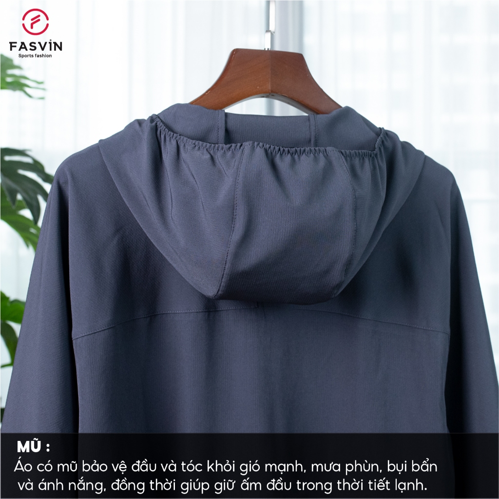 Áo Khoác Gió Nam Fasvin 01 Lớp Có Mũ Chất Liệu Cao Cấp, Cản Bụi, Cản Gió, Giữ ấm AG25683.HN