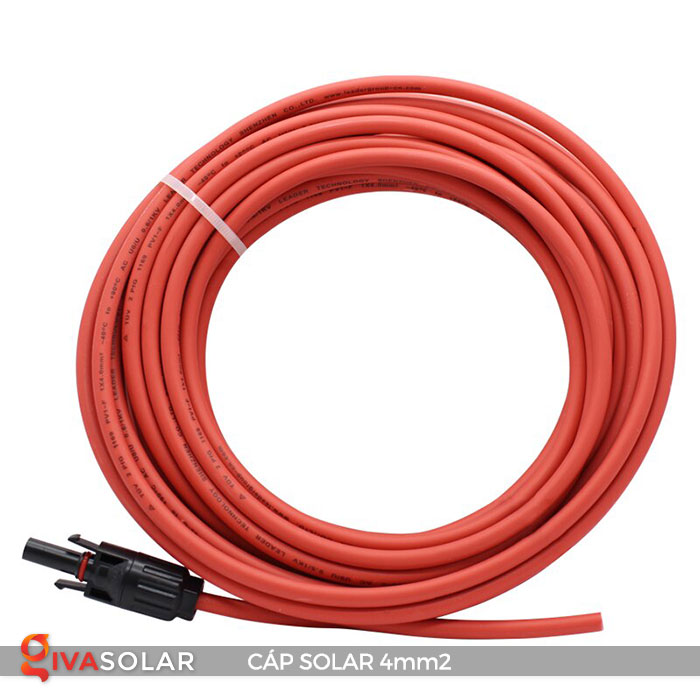 Dây cáp DC chuyên dụng cho năng lượng mặt trời GIVASOLAR DC solar 4mm2 - Cuộn 100m