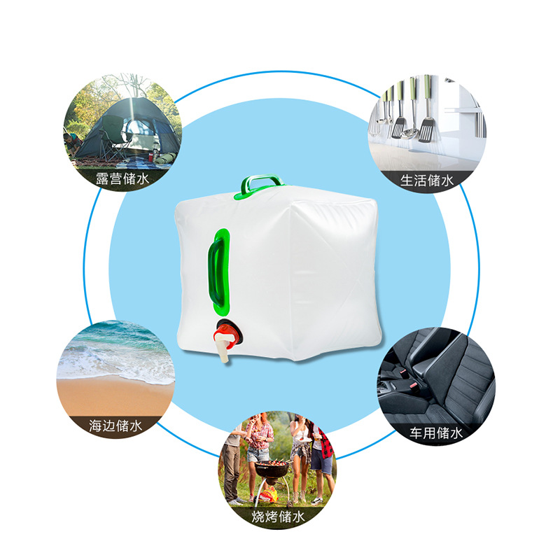 Túi Nước Gấp 5L/ 10L Di Động Đi Ngoài Trời Dụng Cụ Cắm Trại Nhựa PVC Bền Phụ Kiện, Tiện Lợi Cho Cắm Trại Picnic - Mai Lee