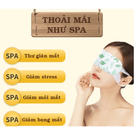 Hộp 5 Mặt nạ ngải cứu ĐẮP MẮT - Ấm nóng - sảng khoái!Mặt nạ ngải cứu đắp mặt mỏi mắt thâm quầng mất ngủ