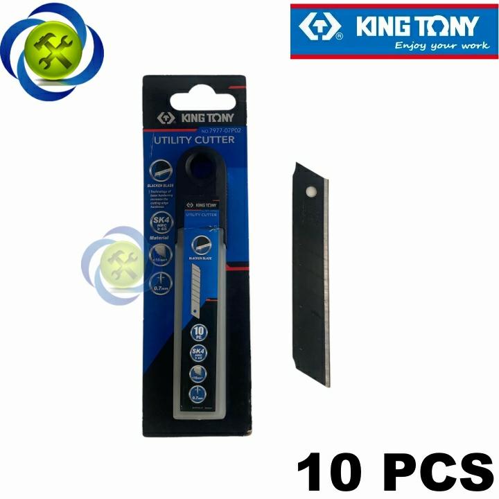 Lưỡi dao rọc giấy đen Kingtony 7977-07P02 kích thước 100 x 18 x 0.7mm thép SK4