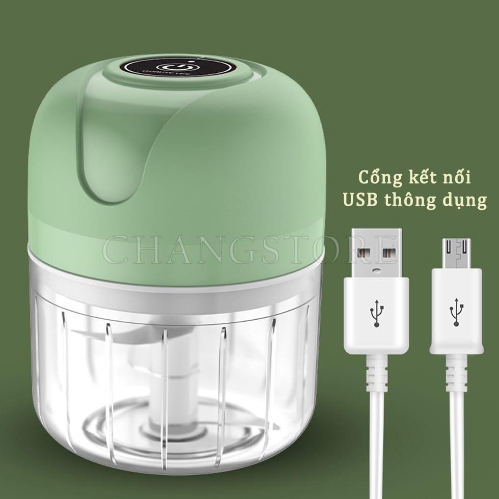 Máy Xay Tỏi Ớt Cầm Tay Mini Xay Củ Quả Đồ Ăn Dặm Sạc USB Siêu Tiện Lợi Mẫu Mới