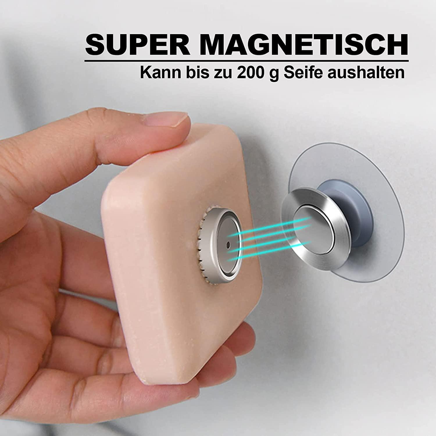 Rất nhiều 3 giá đỡ bồn rửa từ tính | Self -enimme cá mập tắm savon | Hỗ trợ tường bằng thép không gỉ mà không cần khoan nhà bếp WC , 3,1 x 1.9 1.6 cm