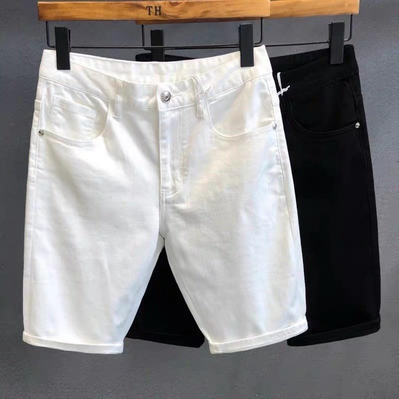 Quần short jean nam đen trơn short jean trắng trơn short jean rách xước