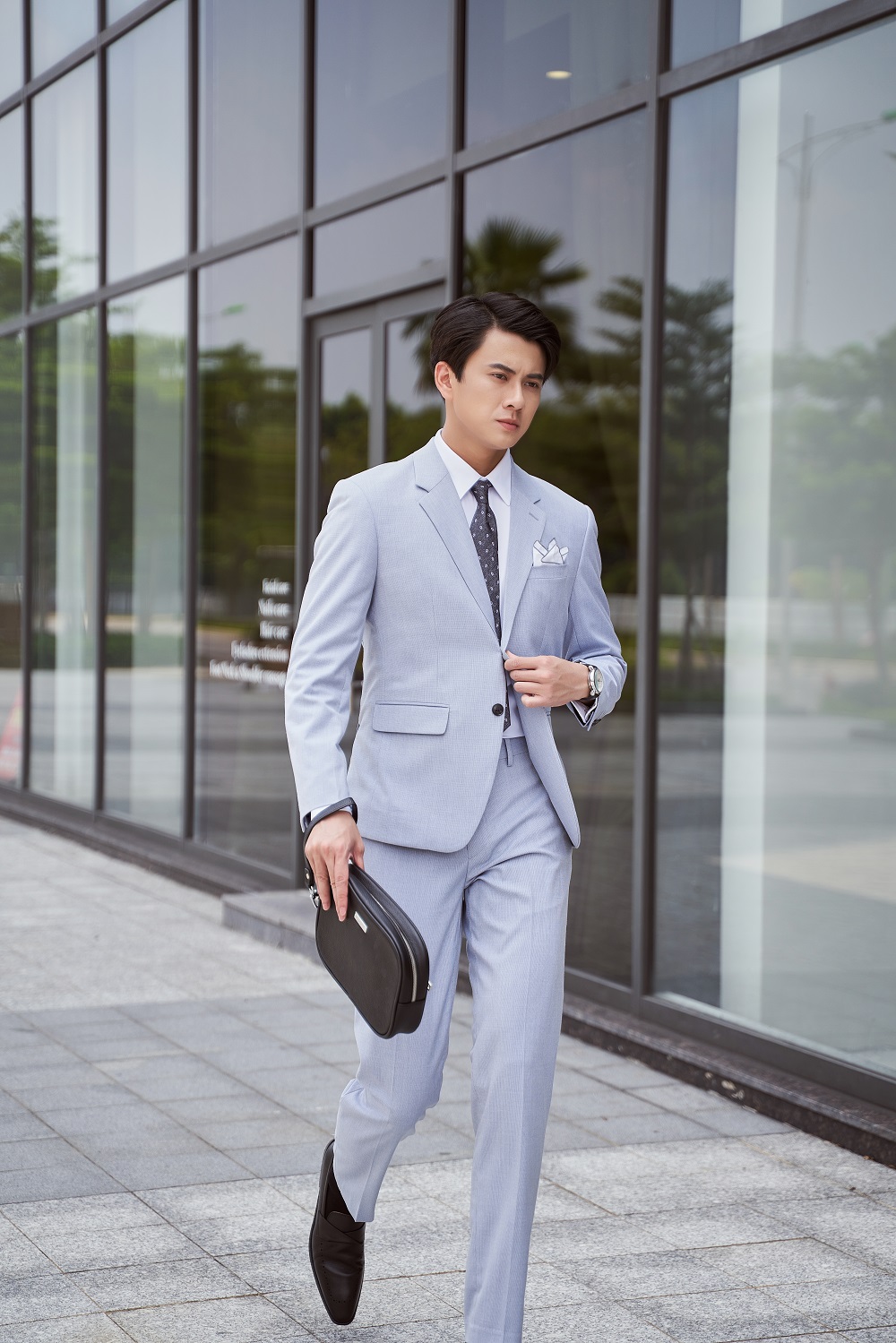 Bộ vest nam com lê Biluxury suit cưới công sở cao cấp hai nút phong cách Satorial 6AVBH202XNH