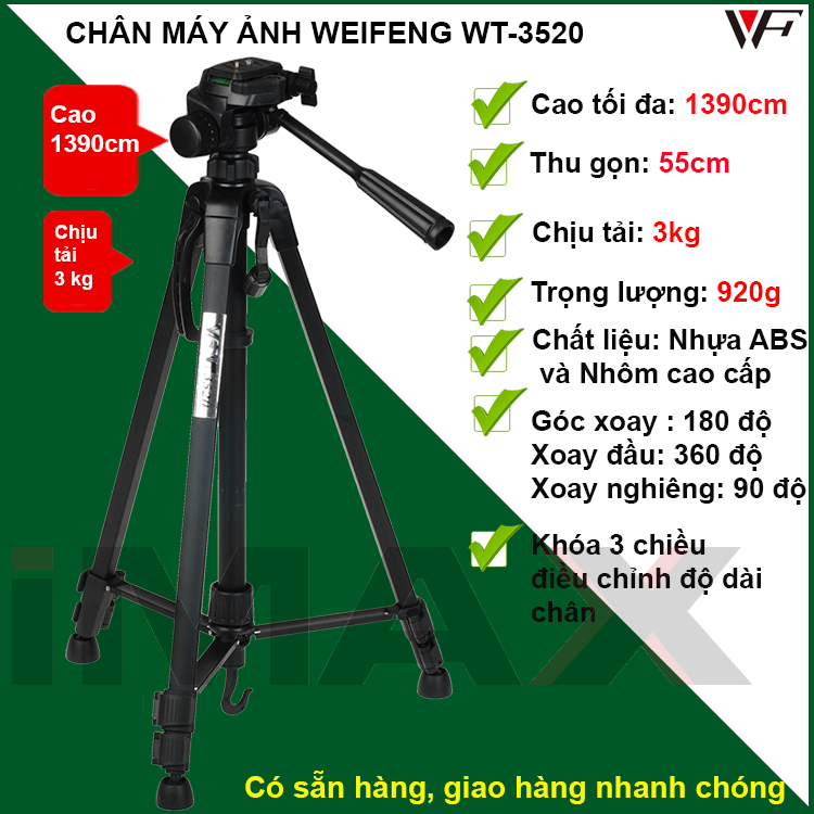Chân Máy Ảnh Tripod Weifeng 3520 - Hàng Nhập Khẩu