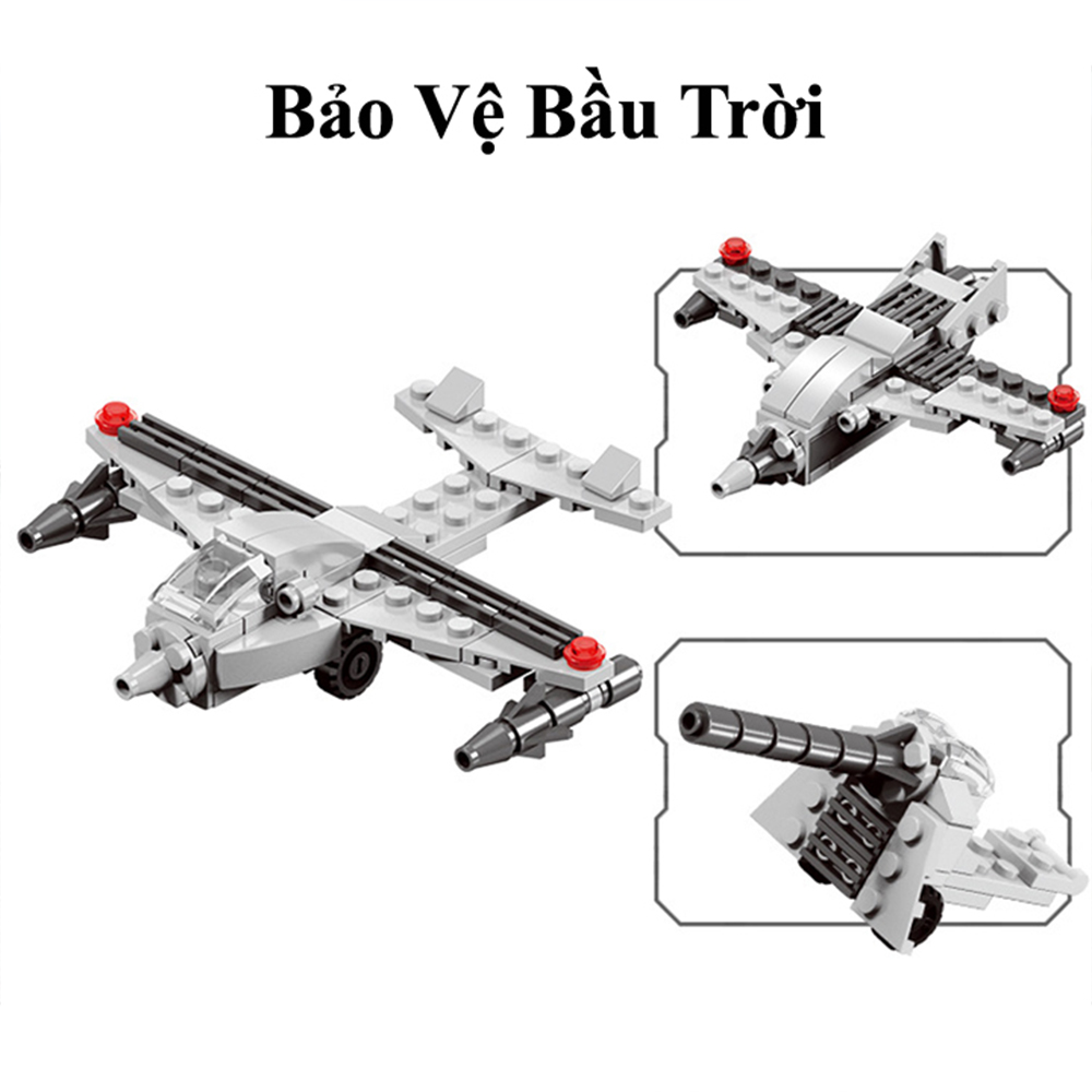 Đồ Chơi Xếp Hình Chiến Hạm 6 IN 1 Chất Liệu Nhựa ABS An Toàn Thân Thiện Cho Bé