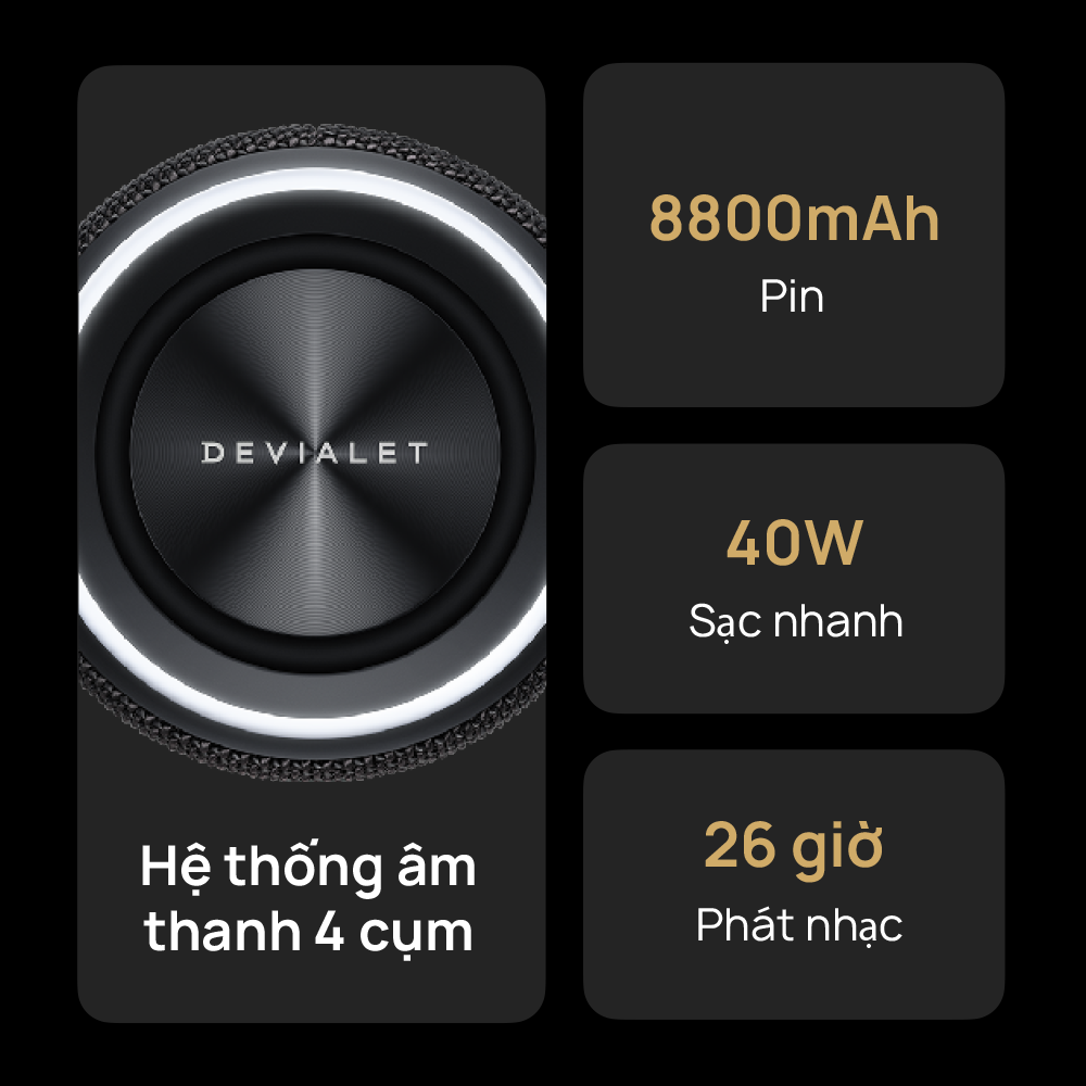 Loa di động HUAWEI Sound Joy | Chất âm Punchy Bass từ Devialet | 26 giờ nghe nhạc | Lắc để kết nối |  Hàng Chính Hãng