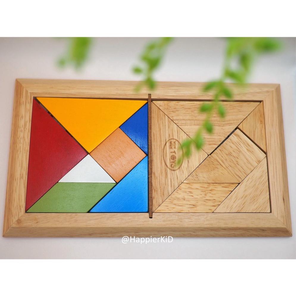 TANGRAM ĐÔI 7 MIẾNG, PHÁT TRIỂN TƯ DUY LOGIC VÀ TƯỞNG TƯỢNG CHO BÉ, CÓ KÈM SÁCH HƯƠNG DẪN