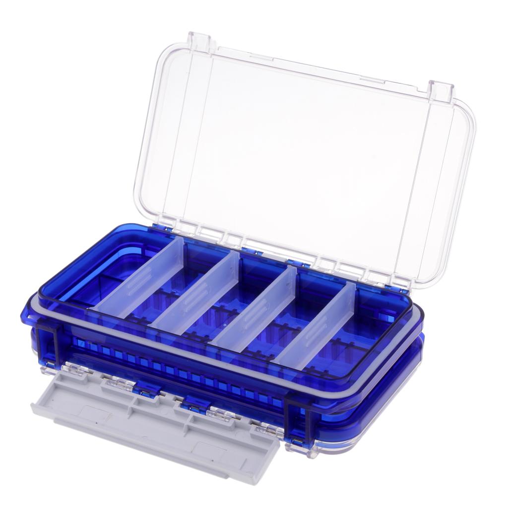 Plastic Two-sided Fishing Lure Box Double Sided Tackle Box Organizer