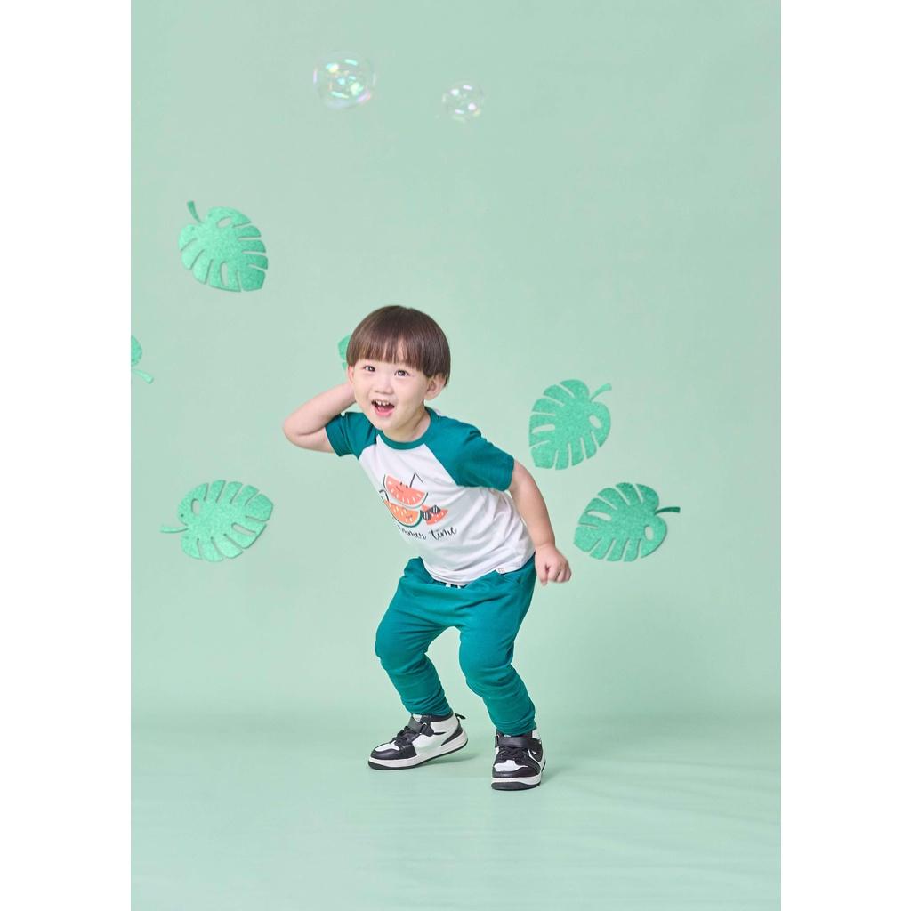 Bộ áo raglan quần dài bé trai 2 - 5 tuổi vải cotton in hình dưa hấu trước ngực TPTS2-1424B - OETEO Tropical Land