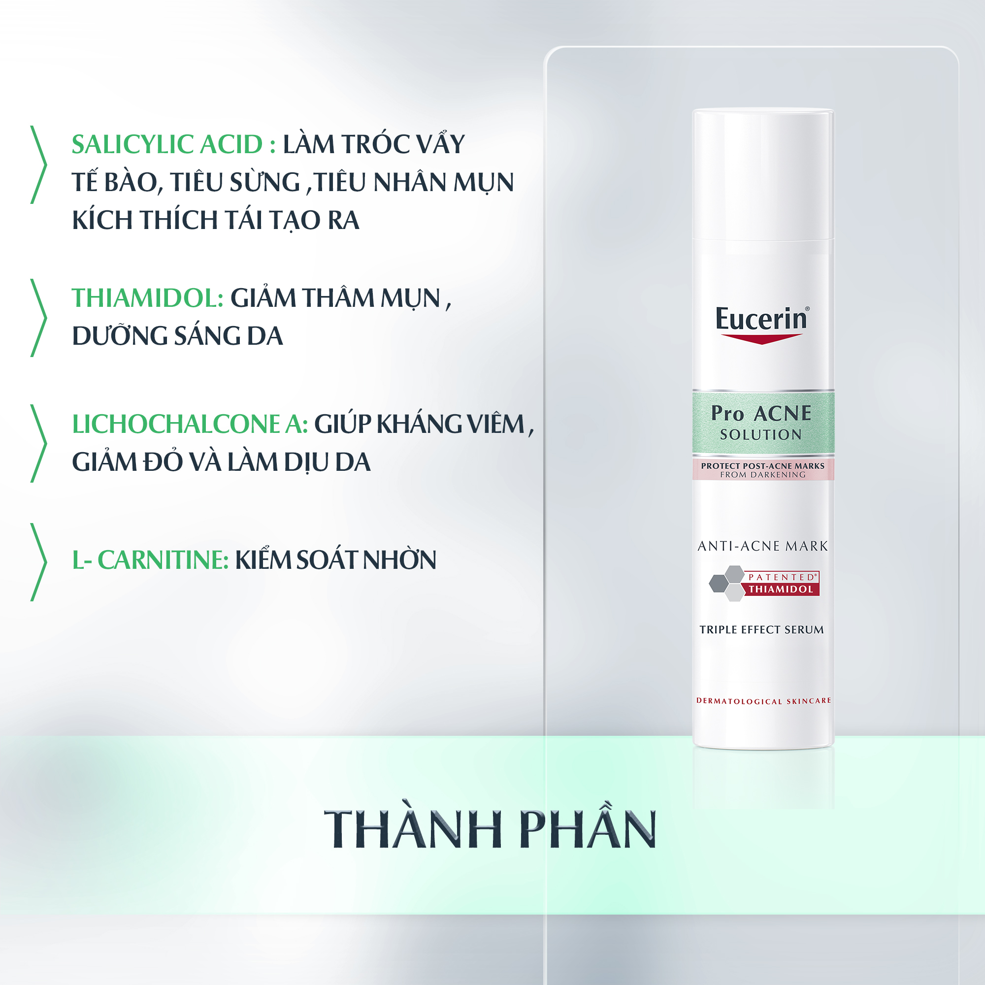 Tinh chất giảm thâm &amp; dưỡng sáng cho da mụn Eucerin Pro Acne Triple Effect Serum 40ml