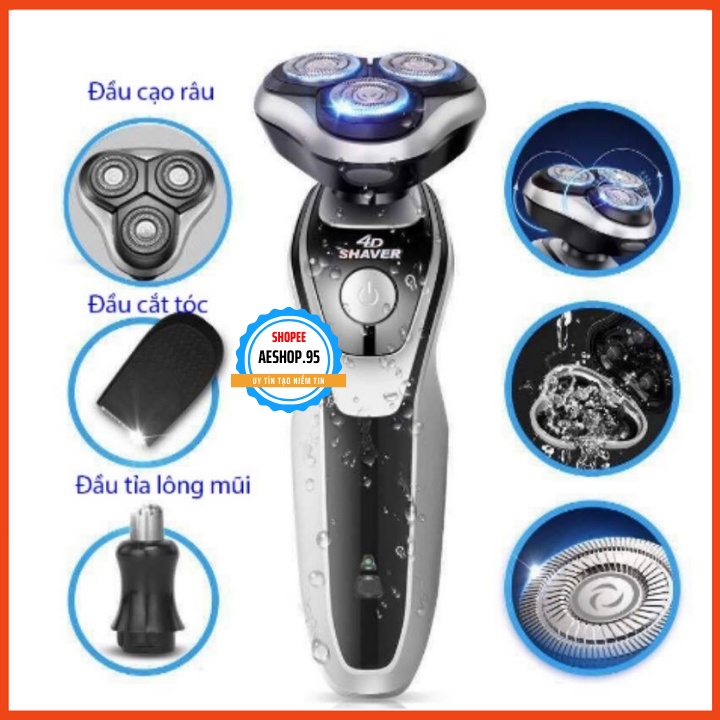Máy cạo râu đa năng SHAVER SK1588 , máy cạo râu 3in 1 thông minh chống nước cao cấp