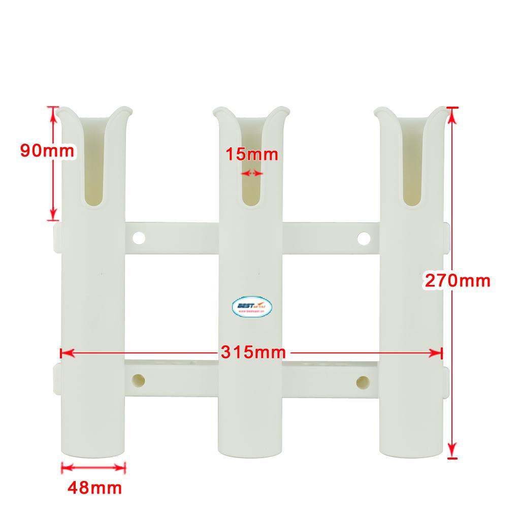 2Pieces 3Tubes Fishing Rod Holder Pole Mount Bracket For Marine Fishing Boat